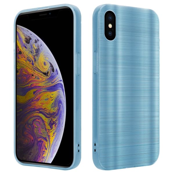 iPhone XS MAX Skal Fodral Case Cover Mobilskydd av flexibelt TPU-silikon i borstad design