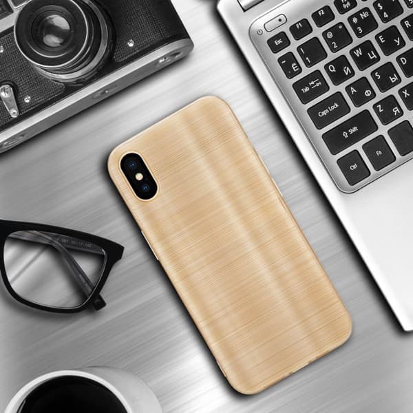 iPhone XS MAX Skal Fodral Case Cover Mobilskydd av flexibelt TPU-silikon i borstad design