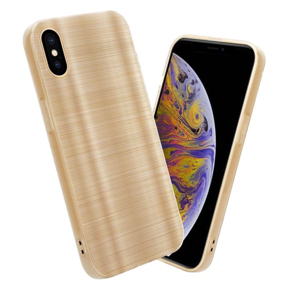 iPhone XS MAX Skal Fodral Case Cover Mobilskydd av flexibelt TPU-silikon i borstad design
