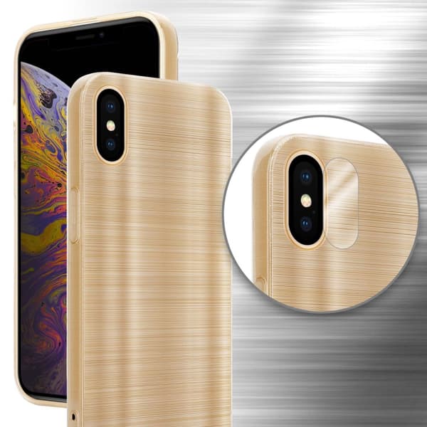 iPhone XS MAX Skal Fodral Case Cover Mobilskydd av flexibelt TPU-silikon i borstad design