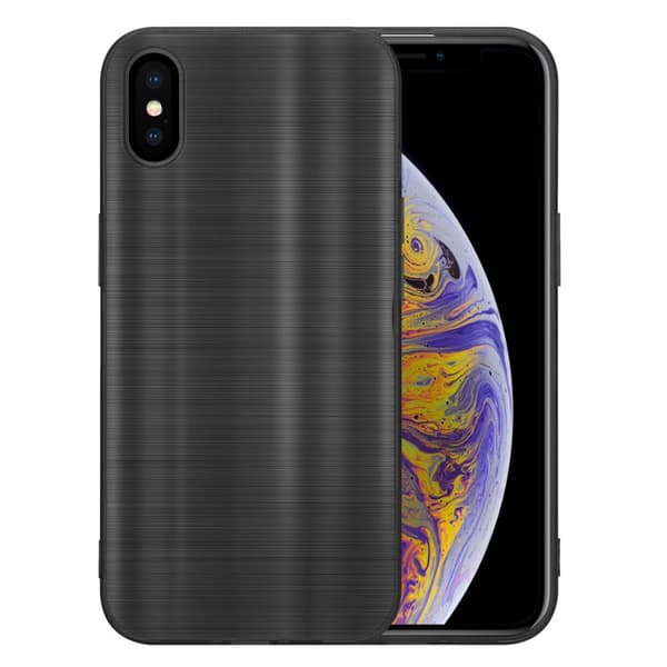 iPhone XS MAX Skal Fodral Case Cover Mobilskydd av flexibelt TPU-silikon i borstad design