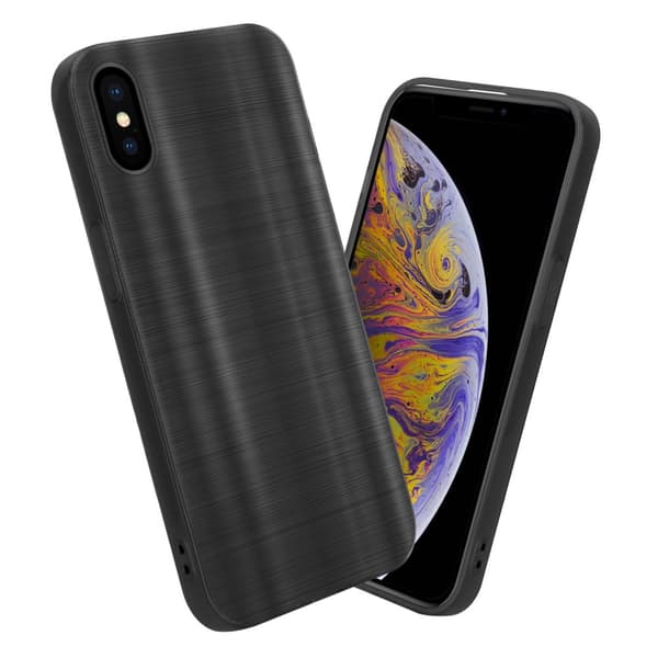 iPhone XS MAX Skal Fodral Case Cover Mobilskydd av flexibelt TPU-silikon i borstad design