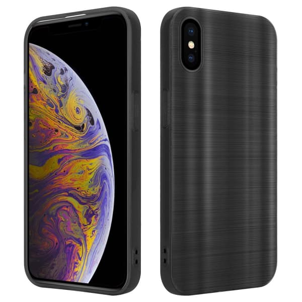 iPhone XS MAX Skal Fodral Case Cover Mobilskydd av flexibelt TPU-silikon i borstad design