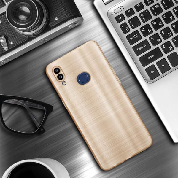 Samsung Galaxy A10s / M01s Skal Fodral Case Cover Mobilskydd av flexibelt TPU-silikon i borstad design