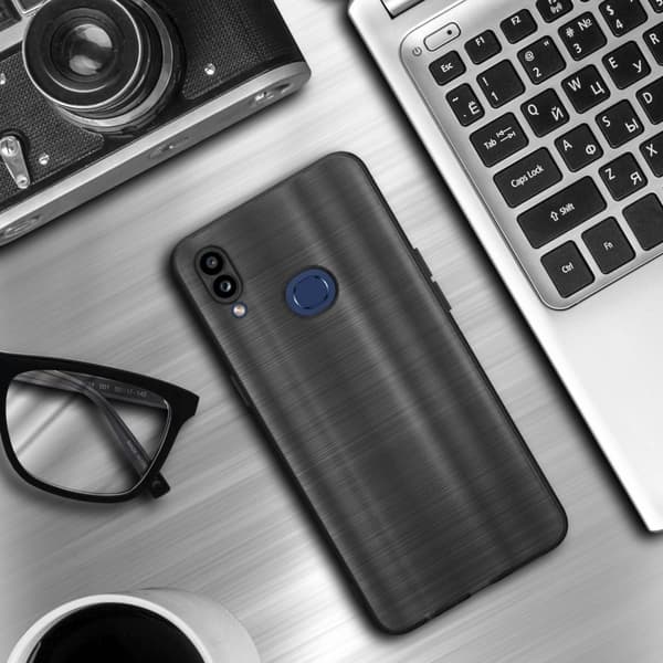 Samsung Galaxy A10s / M01s Skal Fodral Case Cover Mobilskydd av flexibelt TPU-silikon i borstad design