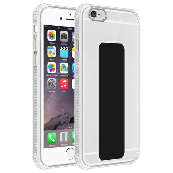 Deksel til iPhone 6 / 6S Beskyttelsesdeksel av fleksibelt TPU-silikon med holder og stativfunksjon