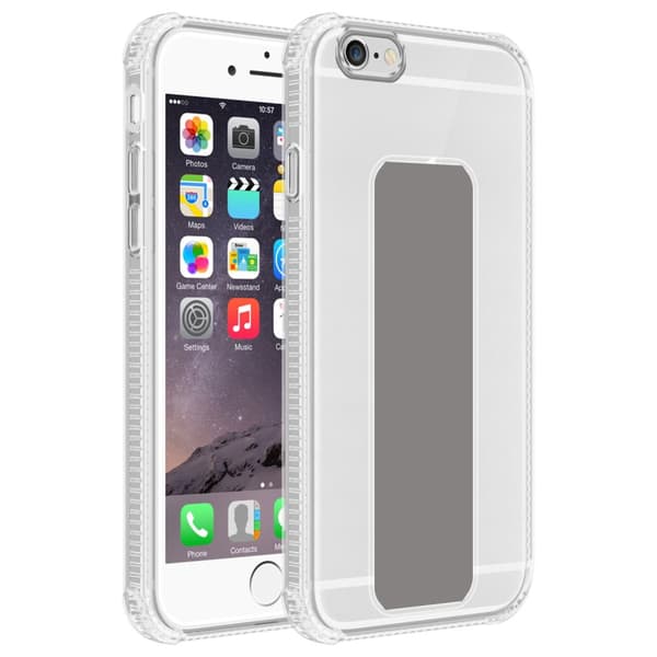 Deksel til iPhone 6 / 6S Beskyttelsesdeksel av fleksibelt TPU-silikon med holder og stativfunksjon
