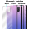 Pikkukuva 7 / 7: Samsung Galaxy A71 4G Suojakuori Suojakotelo Kaksivärinen joka on valmistettu TPU-silikonista ja jonka takaosa on valmistettu karkaistusta lasista