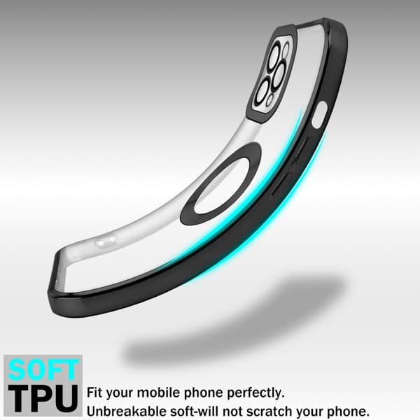 iPhone 11 PRO Skal Fodral av flexibelt TPU-silikon med Chrome-applikation Mobilskydd
