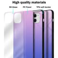 Miniatyrbild 7 av 7: iPhone 11 Skal Fodral i två färger av TPU-silikon och baksida av härdat glas Case Cover Mobilskydd