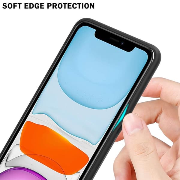 iPhone 11 Skal Fodral i två färger av TPU-silikon och baksida av härdat glas Case Cover Mobilskydd
