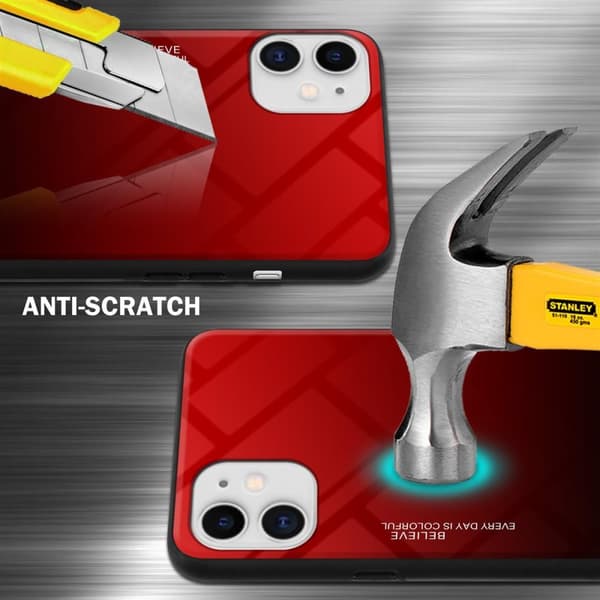iPhone 11 Skal Fodral i två färger av TPU-silikon och baksida av härdat glas Case Cover Mobilskydd