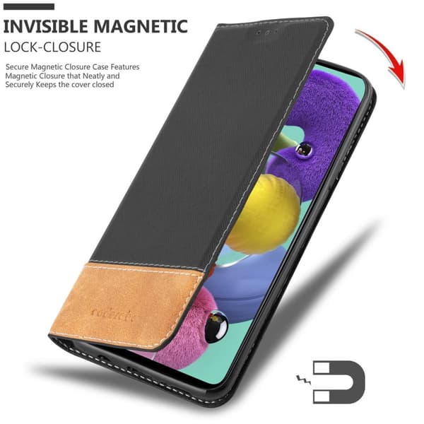 Lommebokdeksel til Samsung Galaxy A51 4G / M40s Deksel med magnetisk lukking, stativfunksjon og kortlomme