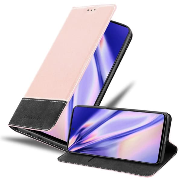 Lommebokdeksel til Samsung Galaxy A51 4G / M40s Deksel med magnetisk lukking, stativfunksjon og kortlomme ROSE GULL SVART