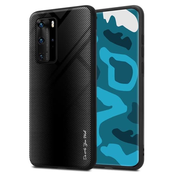 Deksel til Huawei P40 PRO / P40 PRO+ Stripe optics Silikondeskel laget av TPU-silikon og bakside av herdet glass
