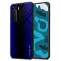 Miniatyrbild 1 av 7: Huawei P40 PRO / P40 PRO+ Skal Fodral Case Cover Randigt utseende i TPU-silikon och baksida i härdat glas Skyddsfodral