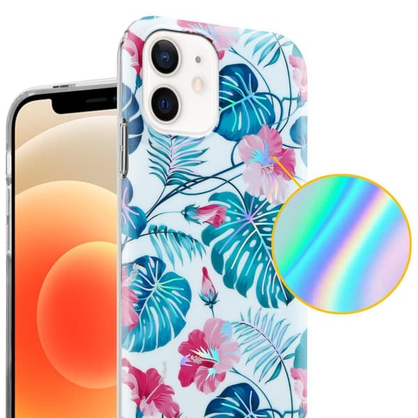 iPhone 12 / 12 PRO Skal Fodral av TPU-silikon med blommönster Mobilskydd