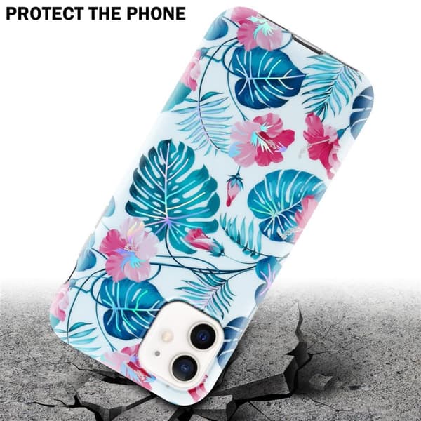 iPhone 12 / 12 PRO Skal Fodral av TPU-silikon med blommönster Mobilskydd