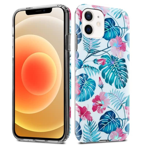 iPhone 12 / 12 PRO Skal Fodral av TPU-silikon med blommönster Mobilskydd