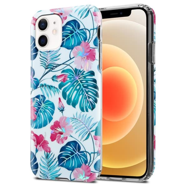 iPhone 12 / 12 PRO Skal Fodral av TPU-silikon med blommönster Mobilskydd