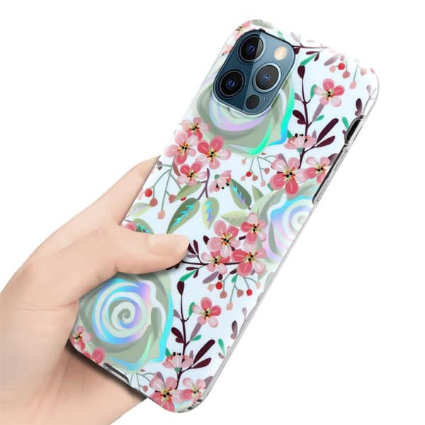 Deksel til iPhone 12 PRO MAX Lommebokdeskel av TPU-silikon med blomstermønster