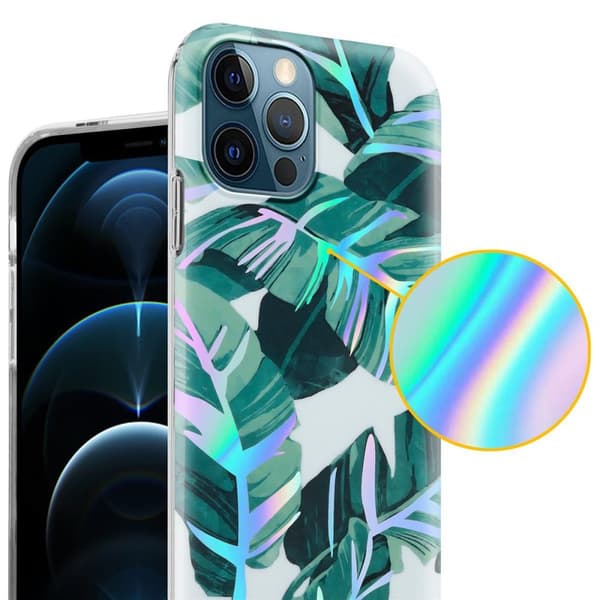 Deksel til iPhone 12 PRO MAX Lommebokdeskel av TPU-silikon med blomstermønster