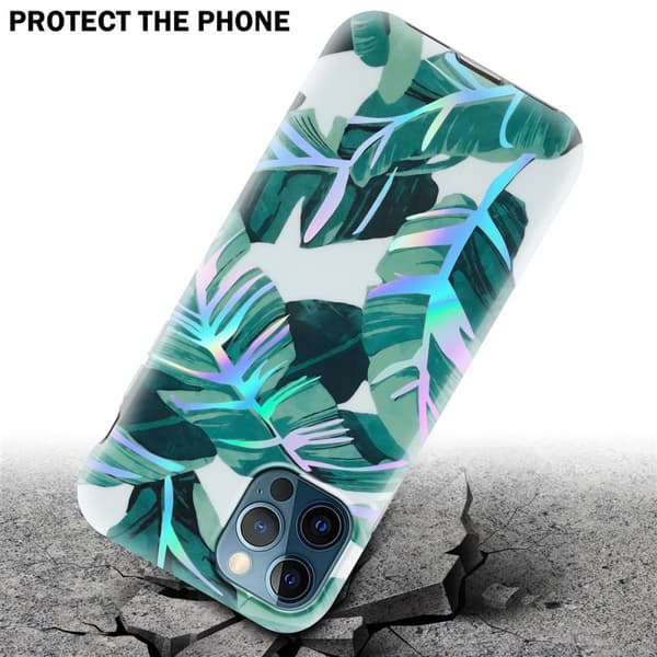 Deksel til iPhone 12 PRO MAX Lommebokdeskel av TPU-silikon med blomstermønster