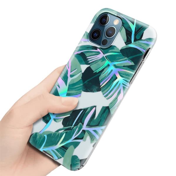 Deksel til iPhone 12 PRO MAX Lommebokdeskel av TPU-silikon med blomstermønster