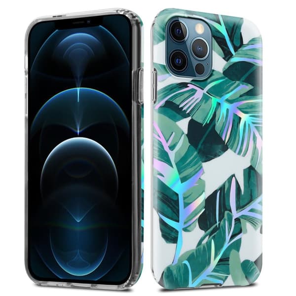Deksel til iPhone 12 PRO MAX Lommebokdeskel av TPU-silikon med blomstermønster
