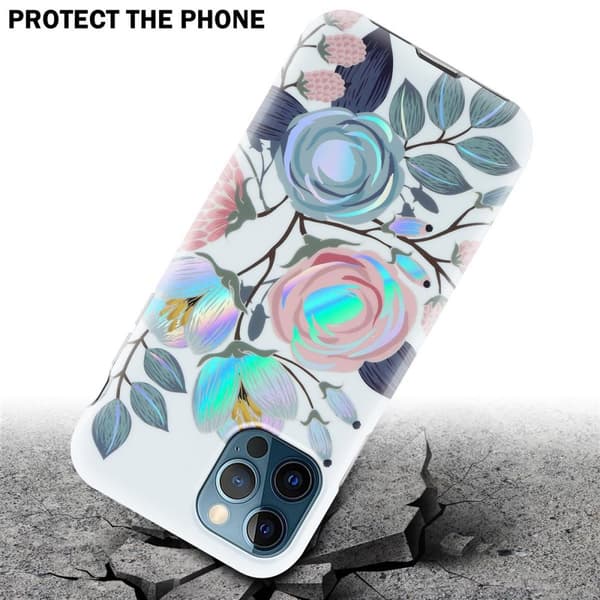 Deksel til iPhone 12 PRO MAX Lommebokdeskel av TPU-silikon med blomstermønster