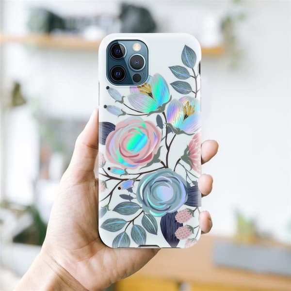Deksel til iPhone 12 PRO MAX Lommebokdeskel av TPU-silikon med blomstermønster