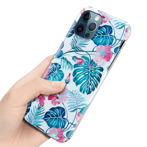 Deksel til iPhone 12 PRO MAX Lommebokdeskel av TPU-silikon med blomstermønster