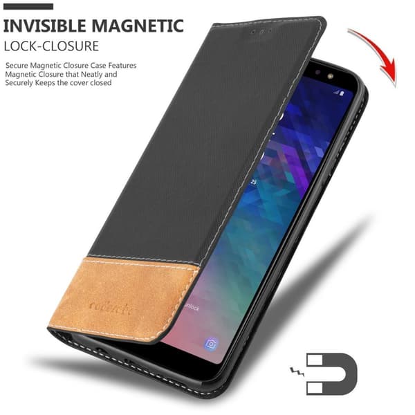 Samsung Galaxy A6 PLUS 2018 Suojakotelo Suojakuori Lompakkokotelo Matkapuhelinkotelo jossa magneettisuljenta, jalusta-toiminto ja korttitasku