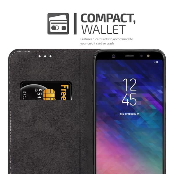 Samsung Galaxy A6 PLUS 2018 Suojakotelo Suojakuori Lompakkokotelo Matkapuhelinkotelo jossa magneettisuljenta, jalusta-toiminto ja korttitasku