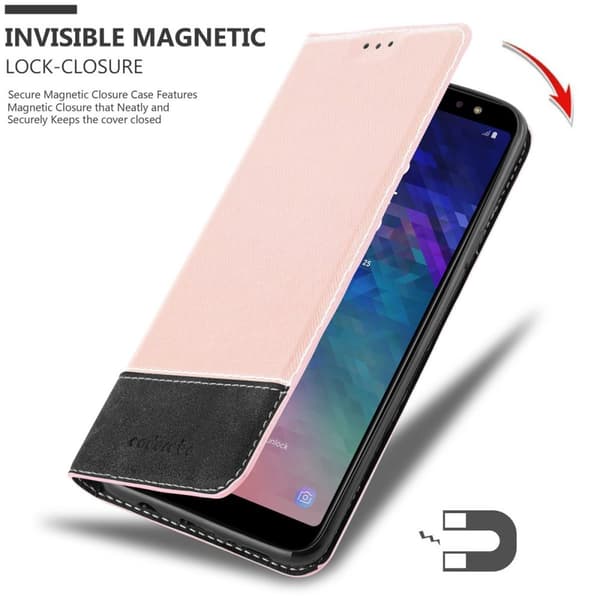 Samsung Galaxy A6 PLUS 2018 Suojakotelo Suojakuori Lompakkokotelo Matkapuhelinkotelo jossa magneettisuljenta, jalusta-toiminto ja korttitasku
