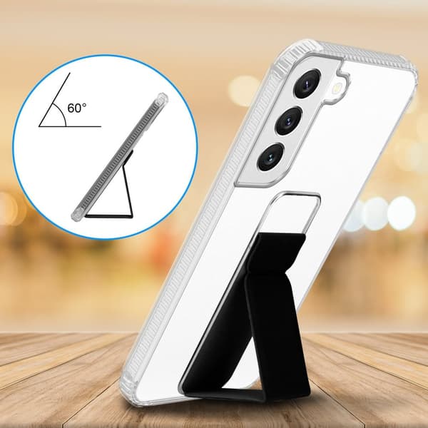 Deksel til Samsung Galaxy S22 PLUS Beskyttelsesdeksel av fleksibelt TPU-silikon med holder og stativfunksjon