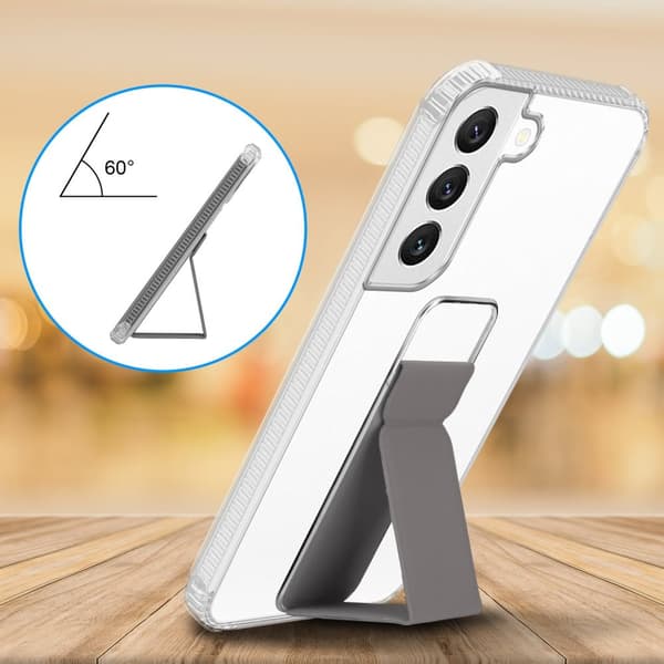 Deksel til Samsung Galaxy S22 PLUS Beskyttelsesdeksel av fleksibelt TPU-silikon med holder og stativfunksjon