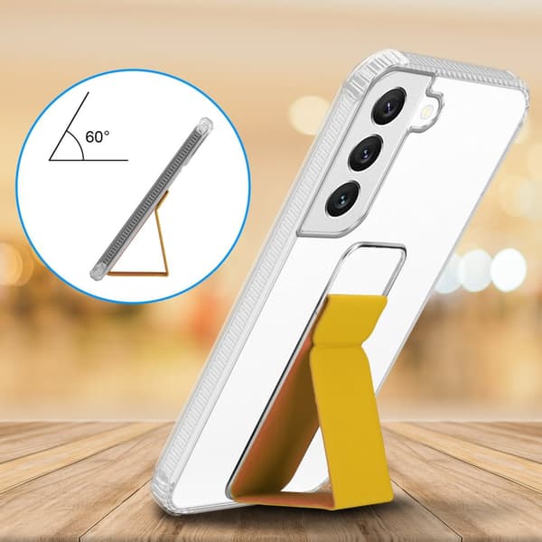 Deksel til Samsung Galaxy S22 PLUS Beskyttelsesdeksel av fleksibelt TPU-silikon med holder og stativfunksjon