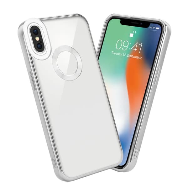 Deksel til iPhone XS MAX Beskyttelsesdeksel av fleksibelt TPU-silikon med kromapplikasjon