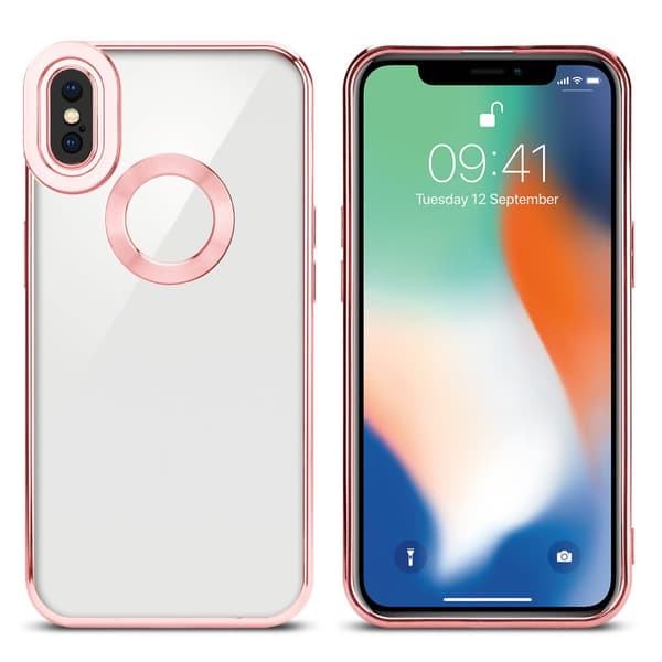 Deksel til iPhone XS MAX Beskyttelsesdeksel av fleksibelt TPU-silikon med kromapplikasjon
