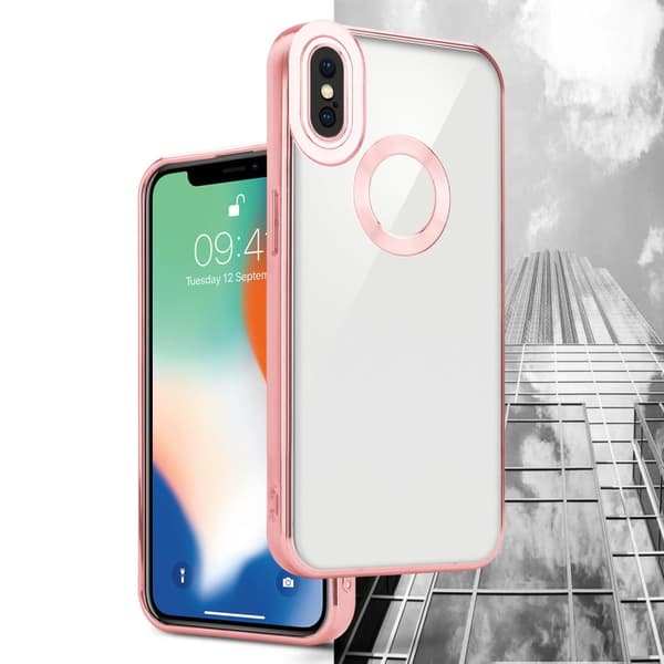 Deksel til iPhone XS MAX Beskyttelsesdeksel av fleksibelt TPU-silikon med kromapplikasjon