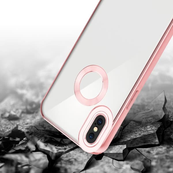 Deksel til iPhone XS MAX Beskyttelsesdeksel av fleksibelt TPU-silikon med kromapplikasjon