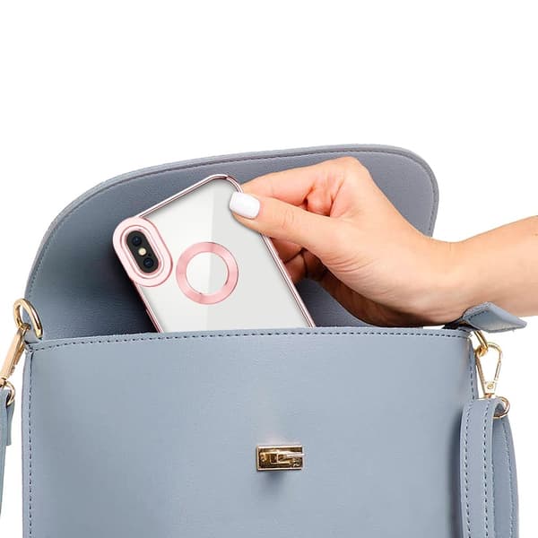 Deksel til iPhone XS MAX Beskyttelsesdeksel av fleksibelt TPU-silikon med kromapplikasjon