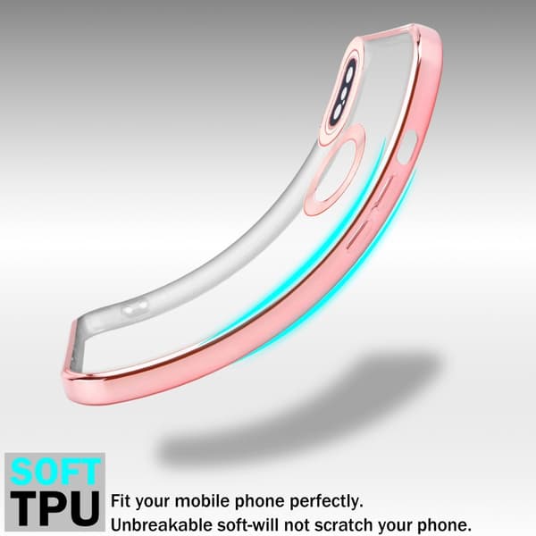 Deksel til iPhone XS MAX Beskyttelsesdeksel av fleksibelt TPU-silikon med kromapplikasjon