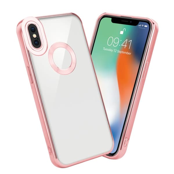 Deksel til iPhone XS MAX Beskyttelsesdeksel av fleksibelt TPU-silikon med kromapplikasjon