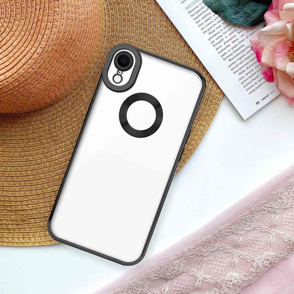 Deksel til iPhone XR Beskyttelsesdeksel av fleksibelt TPU-silikon med kromapplikasjon