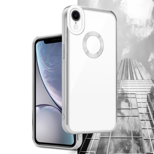 Deksel til iPhone XR Beskyttelsesdeksel av fleksibelt TPU-silikon med kromapplikasjon