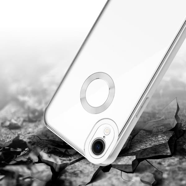 Deksel til iPhone XR Beskyttelsesdeksel av fleksibelt TPU-silikon med kromapplikasjon
