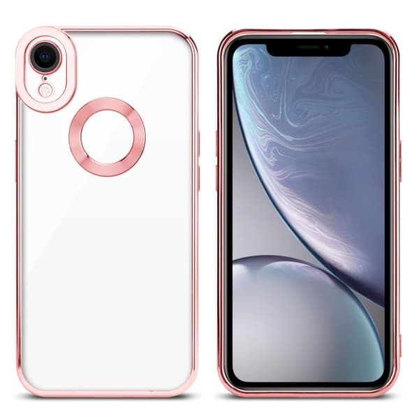 Deksel til iPhone XR Beskyttelsesdeksel av fleksibelt TPU-silikon med kromapplikasjon