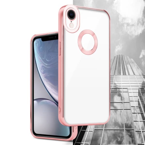 Deksel til iPhone XR Beskyttelsesdeksel av fleksibelt TPU-silikon med kromapplikasjon